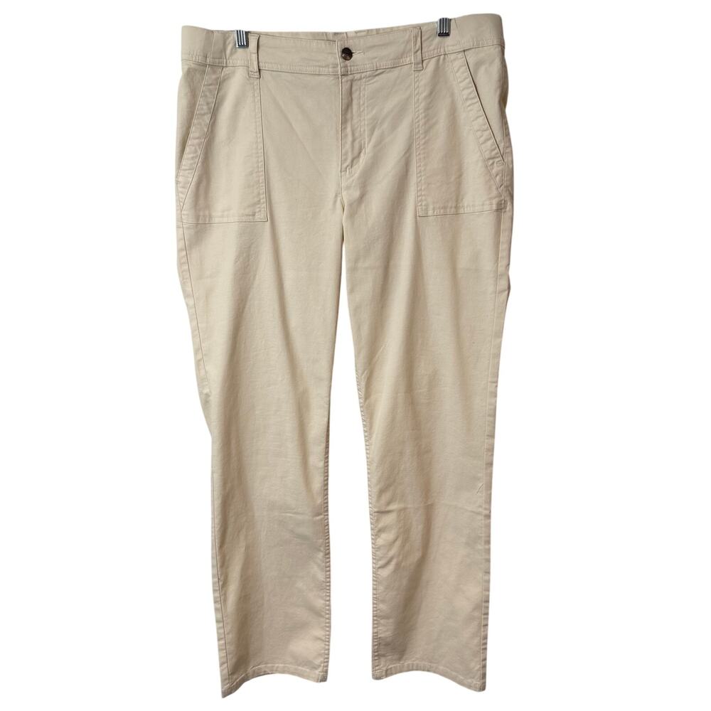 Toad & Co Women's Earthworks Pants Cream Stretch Cotton‎ 14